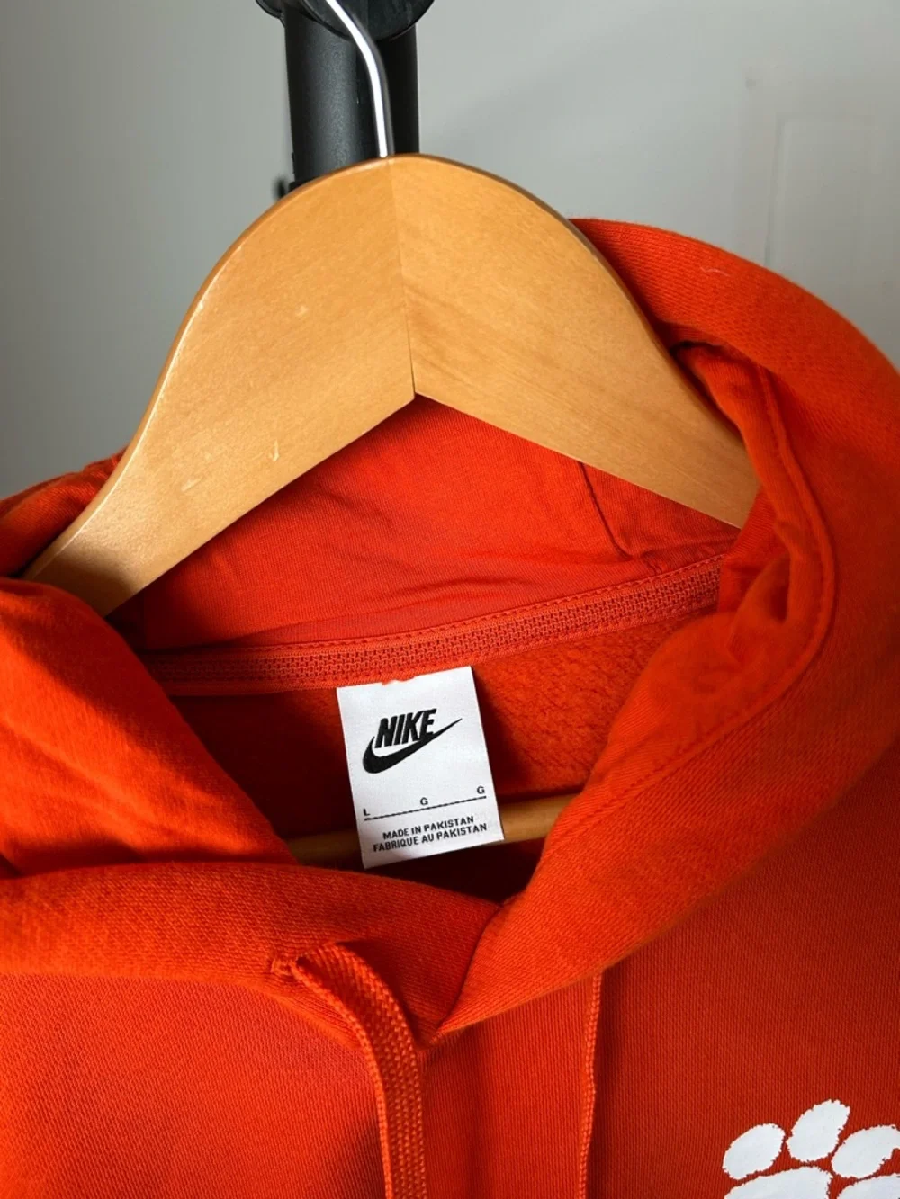 Nike Clemson Tigers Hoodie Sweatshirt Orange Large
